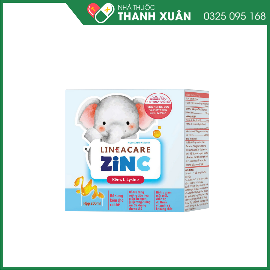 Lineacare ZinC hỗ trợ tăng cường tiêu hóa, giúp ăn ngon